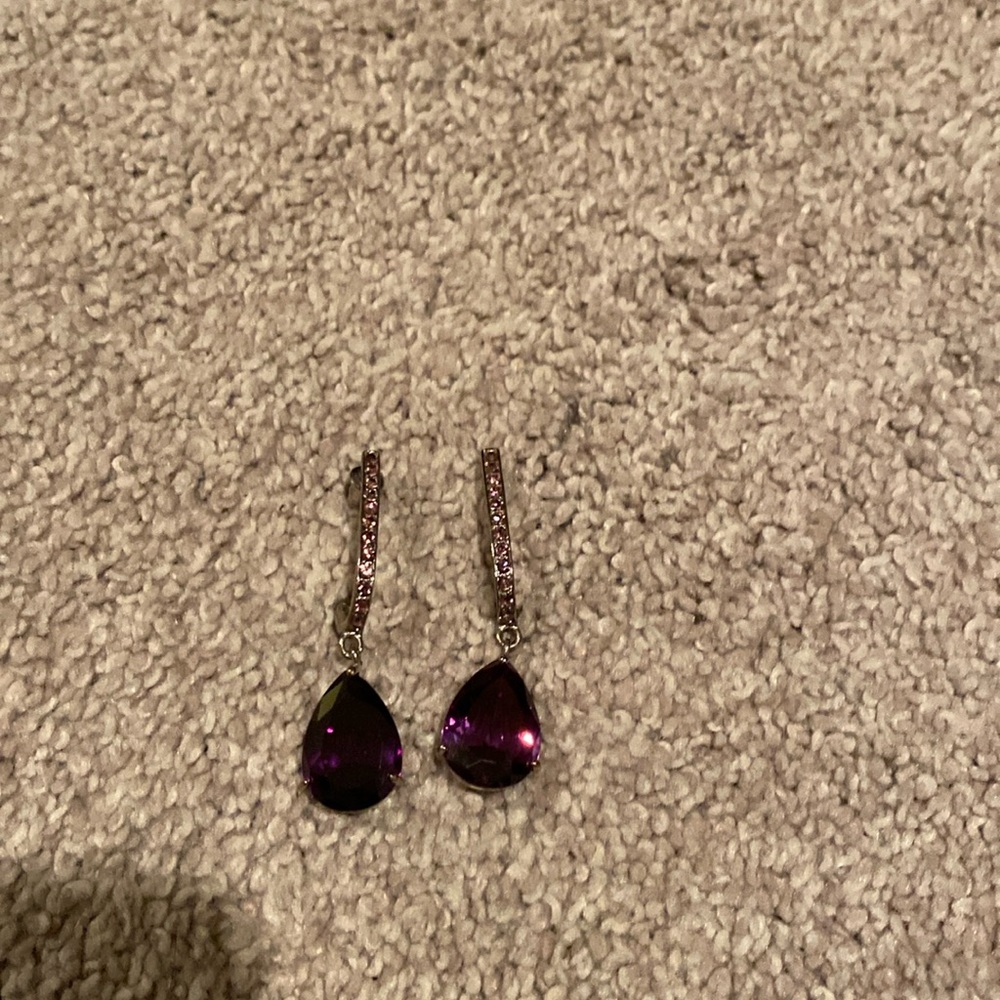 Pink and purple gemstone earrings
